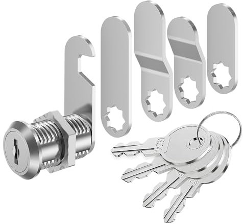 VOCIBO® Candado para Buzón Con 4 Llaves y 5 Placas de Cerradura Diferentes - Cerradura de 25 mm, Diámetro 18 mm - Para Buzones y Puertas