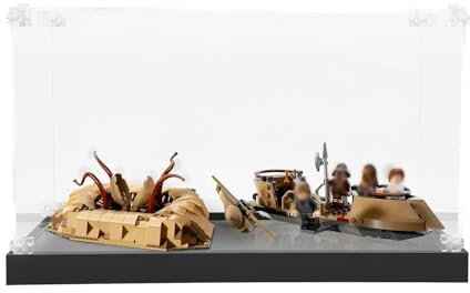 ICUANUTY Acryl Vitrine für Lego Die Rückkehr der Jedi-Ritter Wüsten-Skiff und Sarlacc-Grube 75396, Staubgeschützte Aufbewahrung und Organisation Vitrine für Lego, 26X20X14cm (Nur Case)