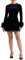 Women's Long Sleeve Bodycon Mini Dresses Elegant Feather Trim Tight Fluffy Dress Night Out Party Cocktail Evening Dress (A-Black, S)