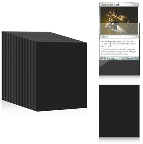 100 Pcs Standard Soft Card Sleeves - 66x91mm Matte Clear Frosted Trading Card Sleeves Standard Card Sleeves for Pokemon, TCG, MTG, Magic, Sports Cards, Game Cards Deck Protectors (Black)