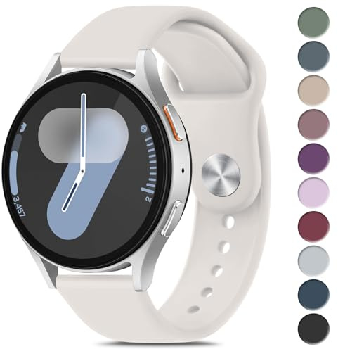 Mugust Armband Kompatibel mit Samsung Galaxy Watch 7 Armband 40mm 44mm / Samsung Galaxy Watch FE Armband 40mm, 20mm Silikon Armbänder Wasserdichtes Sport Ersatzarmband für Samsung Galaxy Watch 7