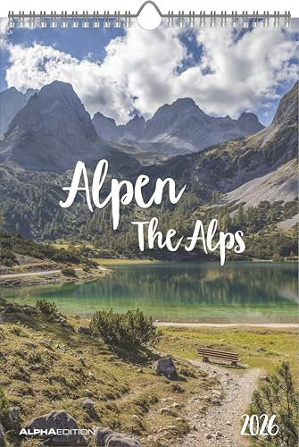 Alpha Edition - Alpen Kalender 2026 – Wandkalender 24×34 cm mit 12 hochwertigen Alpenfotografien, 4-sprachigem Kalendarium & Zusatzinfos, FSC-zertifizierter Bildkalender für Natur- & Bergliebhaber