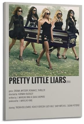 KSAIRHNRHRG Poster mit Aufschrift Pretty Little Liars im Vintage-Stil, ästhetisches Poster, dekoratives Gemälde für Wohnzimmer, Schlafzimmer, elegantes Poster, 40 x 60 cm, Rahmenstil