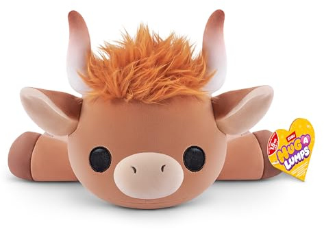 Hug-A-Lumps High Land Cow (Medium) Holly by ZURU, Cuddly Squishy Weighted Plush