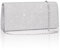 Toptime Clutch Silber, Glitzer Abendtasche Damen mit Abnehmbare Metallkette, Elegante Pailletten Handtasche mit Gittertextur, Crossbody Umhängetasche Damen Klein für Hochzeit, Abschlussball