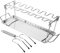 BESPORTBLE 1 Satz Hühnerregal bratenschnur grillspieß Grill spieße Grill wender grillkoffer grilll Hühnergabel Grillbrätergestell Outdoor-Grill aus Edelstahl Bratregal Rostfreier Stahl Silver