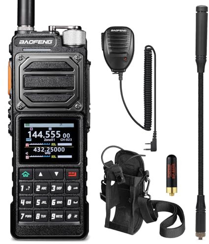 BAOFENG UV-25 PLUS 12W GPS Walkie Talkie, Ricevitore Radio Bidirezionale a Lungo Raggio Multibanda, 5200mAh Batteria, Porta USB-C, 2 Colori Display, 1000CH, Avviso di Rilevamento Cadute per il Campo