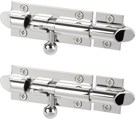 HANDLEZONE® 2 Pack Bell Shaped Premium Sliding Door Bolt, Sturdy Lock Barrel Bolt Perfect for Securing Internal Doors in Bedrooms, Bathrooms, Cupboards - 75x32mm - Polished Chrome