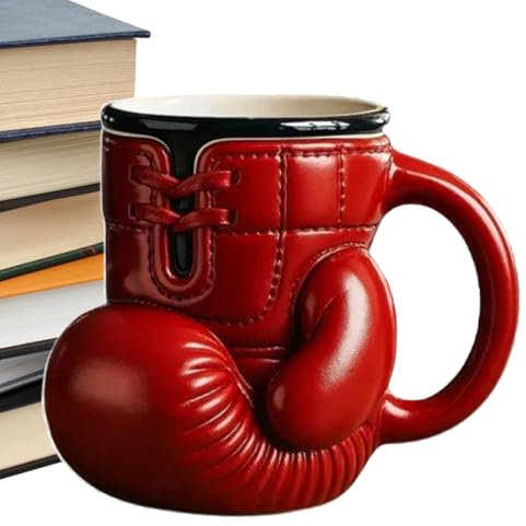 Boxing Glove Mug, Boxing Coffee Mug Cup for Boxer, 3D Red Gloves Shaped Sports Tea Cup, Your Fight! Funny Boxing Mug Cups for Boxing Lovers, Novelty Coffee Cup for Desk Decor