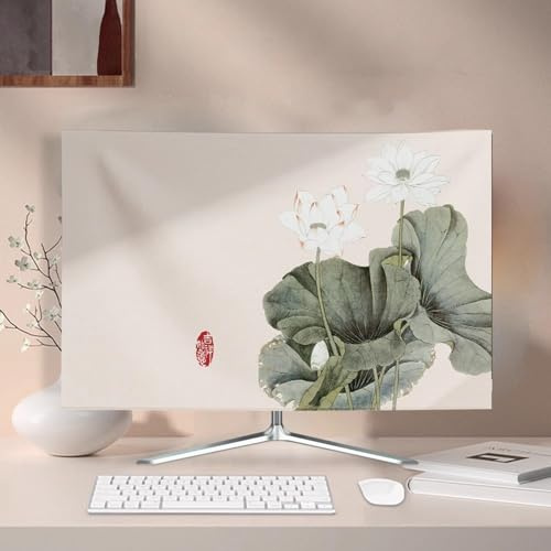 Schmutzdichte PC-Monitor-Staubabdeckung, staubdichte Computer-Bildschirmabdeckung, Schutzhülle für Heimbüro, antistatische Desktop-Displayschutzfolie (24 Zoll, StyleC)