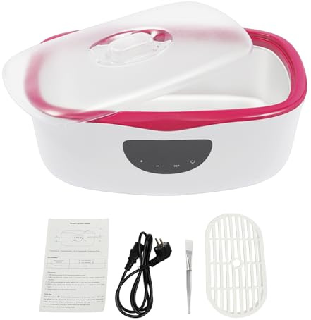 Paraffinbad Paraffinbäder, 4000ml Paraffinbad für Hände und Füße, 230W Elektrisches Paraffinwachs mit Bürste und LED, Temperaturbereich 45-75°C, Geschenk für Parafinwachsbad (Rot)