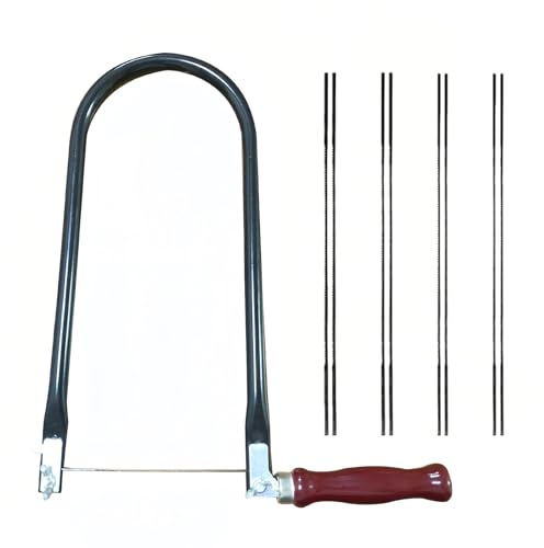 Sierra de Marquetería con Hojas (4#6#8#10#),Sierras de Marquetería,Madera Mango,Corte Preciso,Adecuado para Cortes de Precisión y Procesamiento de Líneas de Madera,Metal y Plástico