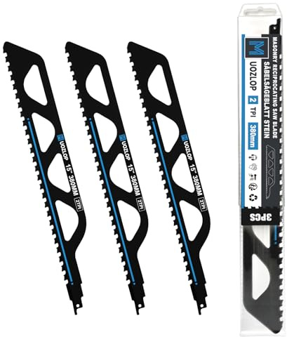 MUOZLOP 3tlg 380mm2TPI Säbelsägeblätter Stein,Säbelsägeblätter hartmetall