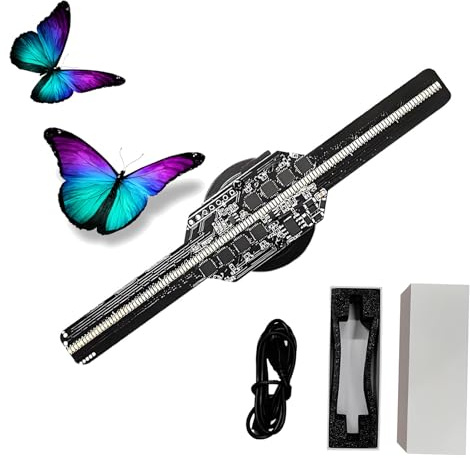 Projecteur de Ventilateur d'hologramme 3D, Affichage holographique de 14 cm avec 128 Perles LED, contrôle par Application et matériel vidéo Gratuit for la Maison et la publicité