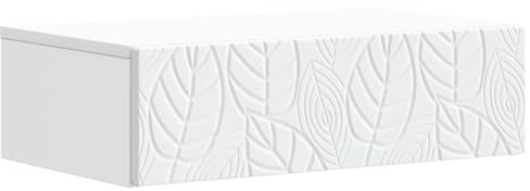 Mhdvray Table d'Appoint Murale Design Moderne avec Tiroir de Rangement, Console Suspendue Gain de Place en Bois d'Ingénierie pour Salon et Entrée, Blanc, 87,5 x 34,5 x 17 cm