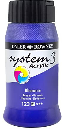 Daler-Rowney System3 Acrylic Paint, Plastic Pot, 16.91oz - 500 ml, Ultramarine Blue