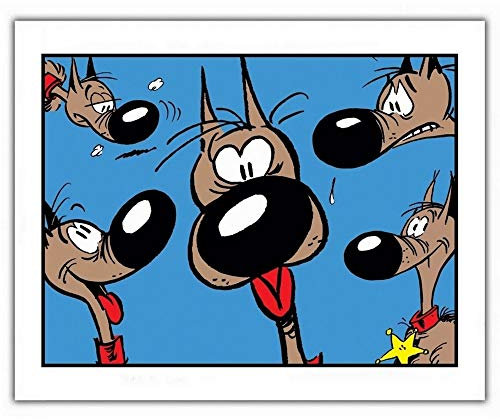 Difuzed Poster Wandbild Lucky Luke, Rantanplan 35,5x28cm Hochformat Wohnzimmer