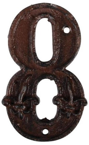 Esschert Design Gusseiserne Hausnummer 8, rostbraun, 7.8 x 1.1 x 12.6, DB62-8
