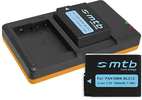 2 Batteries + Double Chargeur (USB) pour Panasonic DMW-BLC12 / Lumix DMC-G5, G6, G70, G81, GH2, GX8, FZ2000.. / Sigma dp0/1/2/3 Quattro - v. liste - Cable Micro-USB Inclus