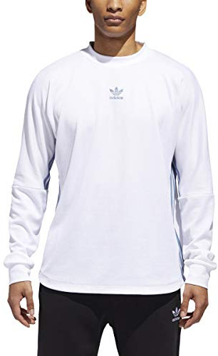 adidas Originals Men's Long Sleeve T-Shirt, White/Raw Grey, L