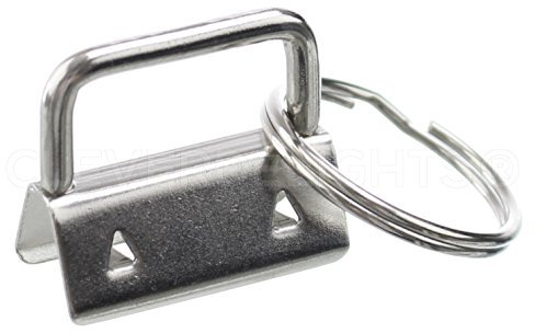 50 PACK – cleverdelights 2,5 cm Schlüsselanhänger Hardware-Set mit Schlüssel Ringe – Für Lanyards Schlüsselanhänger schwarz – 2,5 cm