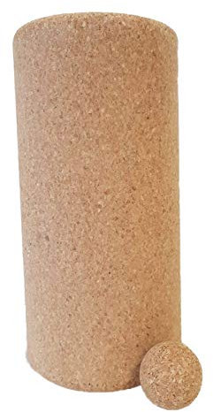 Faszien-Set, Faszienrolle, Massagerolle, Rückenrolle und Massageball, Massagekugel aus Kork, 100% vegan