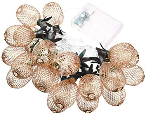 LED Metall String Licht, DINOWIN 20 LED Ananas geformt batteriebetriebene Festival Licht für Party Geburtstag Hochzeit Schlafzimmer Outdoor Indoor Dekorationen (Ananas)