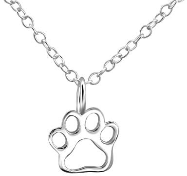 Monkimau Mädchen Halskette Pfote Offen Anhänger aus 925 Sterling Silver echt Silber mit 45cm Kette