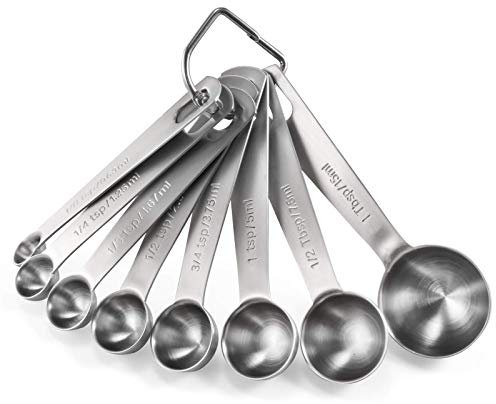 U-Taste 18/8 Edelstahl Messlöffel 8 Stück, Metall Messlöffel für Backmessen Trockenrationen und Flüssigkeit, Spuelmaschinenfest, Gutes Küchenwerkzeug