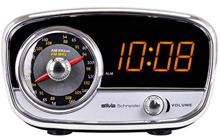 Silva Schneider UR 1967 UKW Radiowecker mit LED Anzeige, AUX, UKW, Schwarz