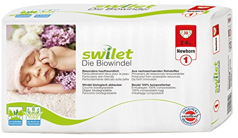 Windeln, umweltfreundlich, Swilet, Größe 1 New Born 4x30