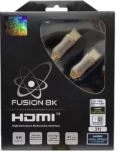 Fusion8K HDMI 2.1 Certified Cable Supports 10K 8K @60Hz and 4K @120Hz Compatible with All TVs, BluRay, Xbox Series X, PS5 (3 Feet)