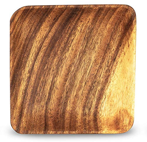 levandeo Holzschale Akazie 15x15cm Quadratisch Tischdeko Deko Teller Holzteller Snackschale Schale Obstschälchen