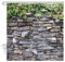 JOOCAR Design Shower Curtain, Stone Brick Wall Ivy Green Leaves Climbing on Rustic Marble Rocks Stone Wall, Waterproof Cloth Fabric Bathroom Decor Set with Hooks