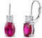 MIORE Schmuck, Ohrhänger Damen, Ohrringe Silber 925, Damenohrringe mit Rubin und Zirkonia, Ohrringe rot, Creolen Silber 925, Ohrschmuck