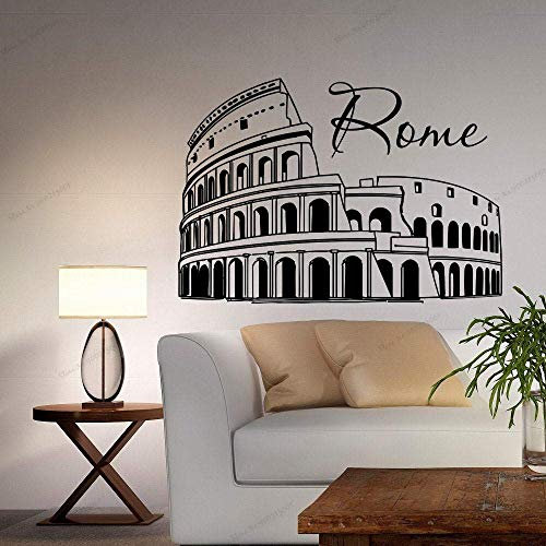 Rom Stadt Wandtattoo Vinyl Aufkleber Italien Skyline Silhouette Wandtattoos Wandbilder Büro Wohnzimmer Dekoration Wandbild 57X40Cm