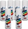 Lot de 6 bombes de peinture acrylique valve auto-nettoyante pour toutes les surfaces arexons (noir brillant RAL 9005)