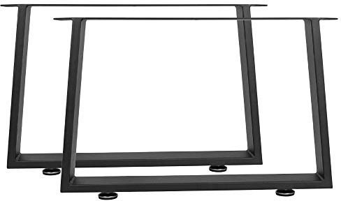 JWS X T Tischbeine Tischkufen Stahl Tischgestell Industriedesign Tischuntergestell Metall, Ausführung:Trapez 400x640mm