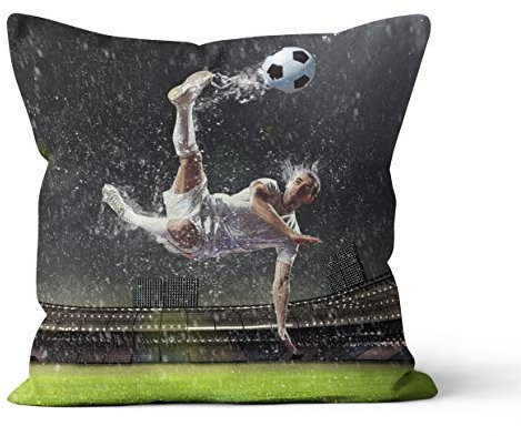 VertriebsArena GmbH Kissen Dekokissen Rückzieher Fallrückzieher Fußball in 40 x 40 cm, 4020287