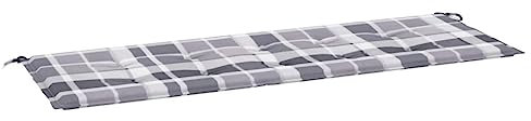 vidaXL Gartenbankauflage, Bankauflage Sitzkissen Outdoor, Polsterauflage Auflage für Gartenbank, Bankpolster Bankkissen, Grau Karomuster 150x50x3cm Oxford-Gewebe