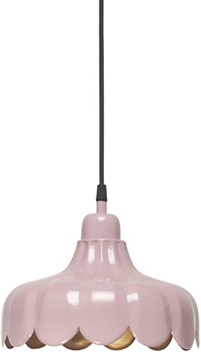 PR Home of Scandinavia Wells Pendelleuchte, Fenster Blumen-Design in Rosa & Gold, E27, 24x350 cm mit Stecker Stilvolle Skandinavische Blumen Hängelampe für Wohnzimmer, Schlafzimmer, Esszimmer, Büro