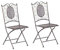 Gartenstuhl 2er Set Metall schwarz Antik-Optik klappbar romantischer Stil Borimo
