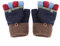 Kinder Halbfinger Handschuhe mit Flip Top Fausthandschuhe Strickhandschuhe Fünf Finger Fäustlinge Winterhandschuhe Gestrickte Fahrradhandschuhe, 3-10 Jahre alt (Blau-E, One Size)