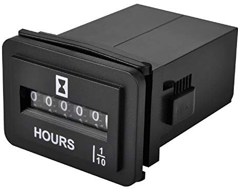 HonorMeet AC/DC medidor de horas analógico, horas totales para mantenimiento, almacenamiento de datos para cortadora de césped, generador, tractor, caravana, autocaravana, compresor de aire (REC-DC)