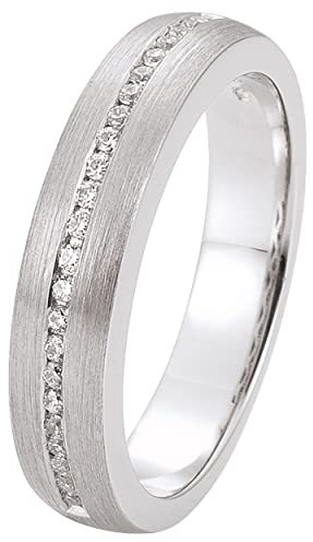 Jobo Damen-Ring aus 14 Karat 585 Weißgold mit 23 Diamanten Größe 58