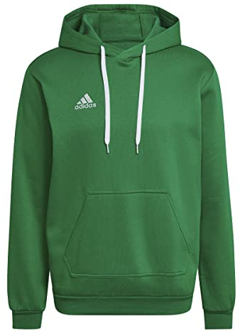 adidas Men's Entrada 22 Sweat Hoodie, Team Green / White, XL Long