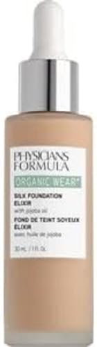 Physicians Formula Organic Wear Silk Foundation Elixir, Leichte, Ultra-Flüssige Bio-Foundation, Angereichert mit Jojobaöl und Aloe Vera, Leichte bis Mittlere Tönung