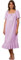Nanxson Femme Chemise De Nuit Victorienne en Coton pour Chemise De Nuit Vintage Style Princesse Chemise De Nuit à Manches Courtes/Longues(L,Manches Courtes Violet)