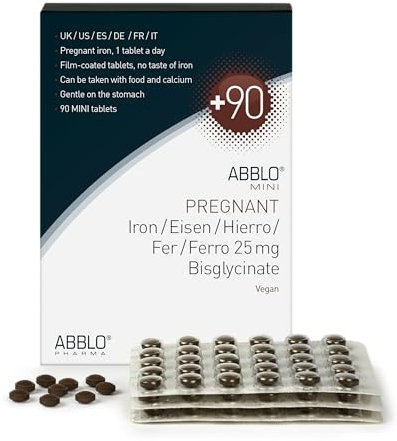Pregnancy Iron Bisglycinate 90 Pieces, Iron Supplement for pregants and Mothers.