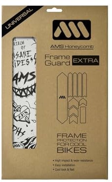 All Mountain Style Fahrrad Rahmenschutz Universeller MTB Rahmenprotektor, 10-teiliger Satz, Hochfester Honigwaben-PVC, Gelbfrei, Fahrradschutz